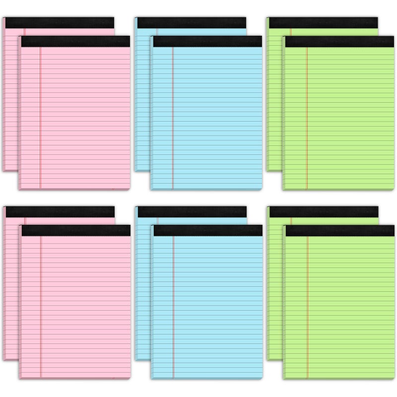 Zaviko Pink Legal Pads 8.5 x 11 Notebook Paper, 12 Pack Colored Note Pads 8.5 x 11 Wide Ruled Note Paper 8 1/2 x 11, Letter Pads 8.5 x 11 Colored Notepads, Pink Legal Pads 8.5 x 11 Paper Pads, 30 Sheets/Pad - Image 1